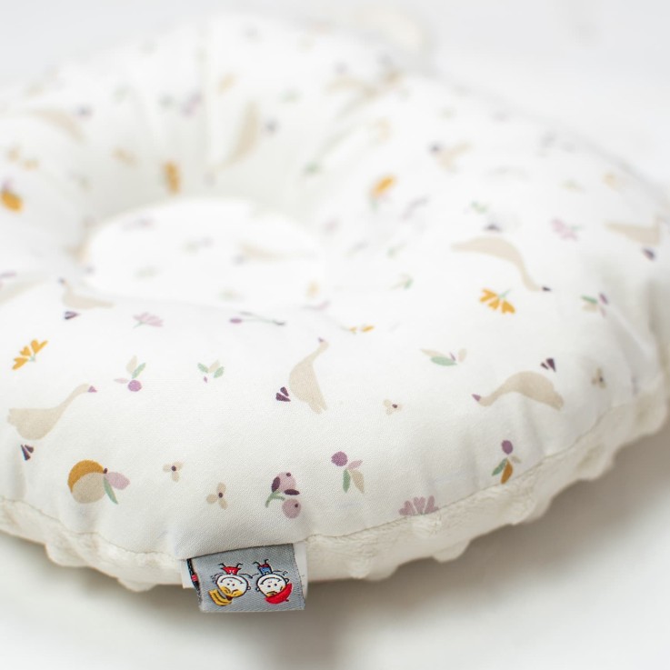 Coussin anti tête plate réversible minky en coton, Sidonia