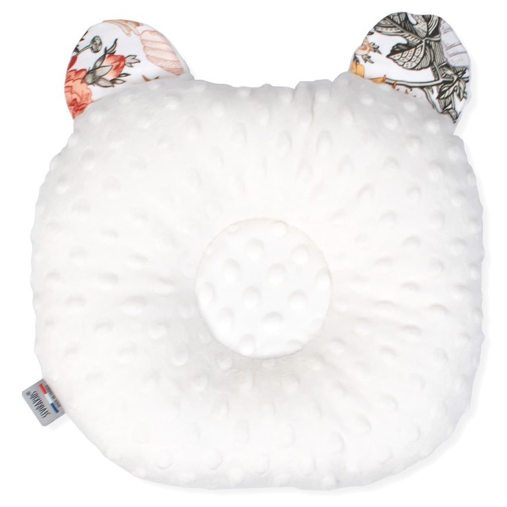 Coussin anti tête plate réversible minky en coton, Néo Vintage