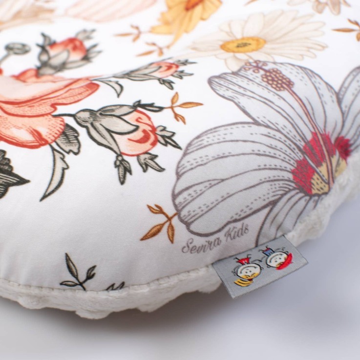 Coussin anti tête plate réversible minky en coton, Néo Vintage