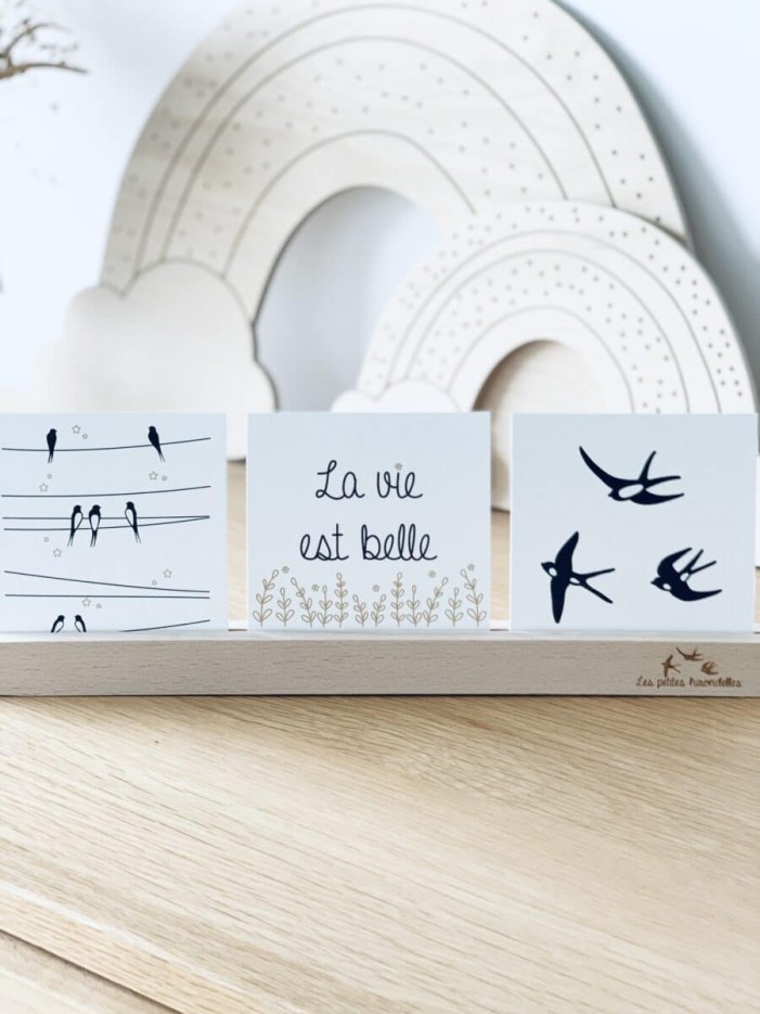 Barrette de présentation en bois