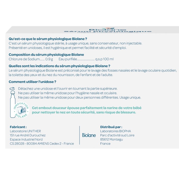 Sérum physiologique en unidoses x30