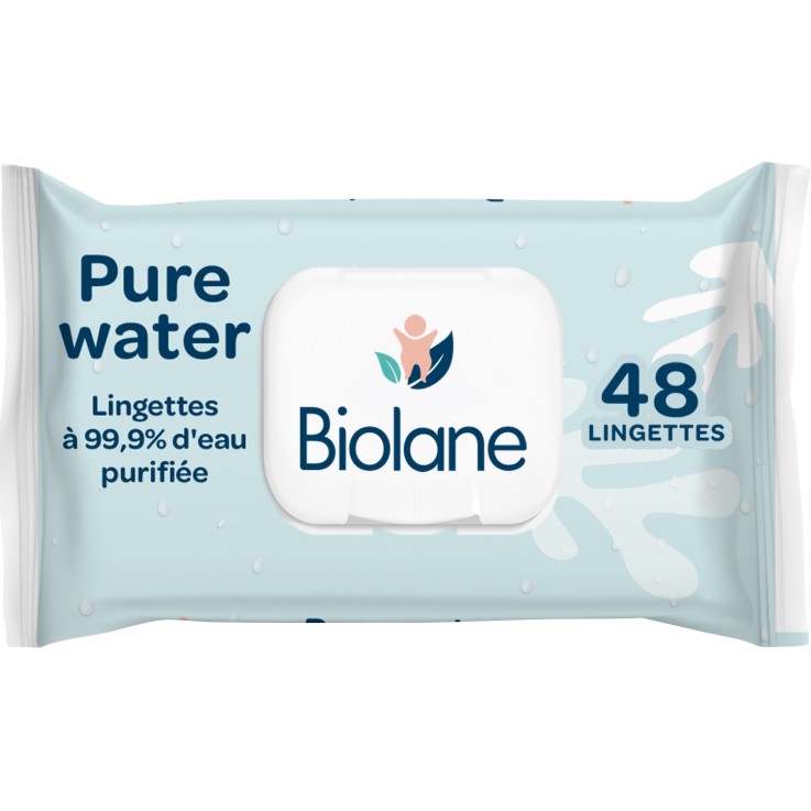 Lingettes pure water fibres végétales