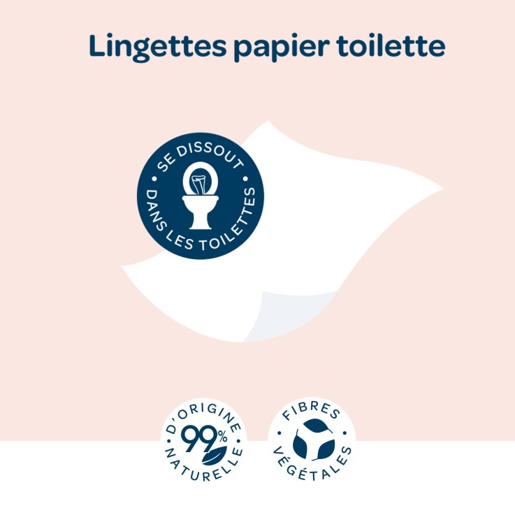 Lingettes papier toilette fibres végétales