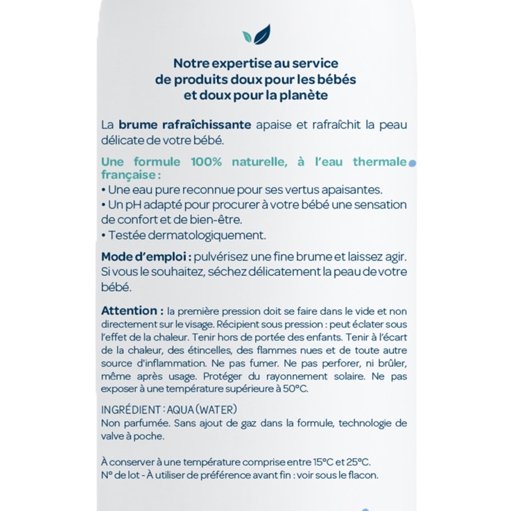 Brume à l'eau thermale 150ml