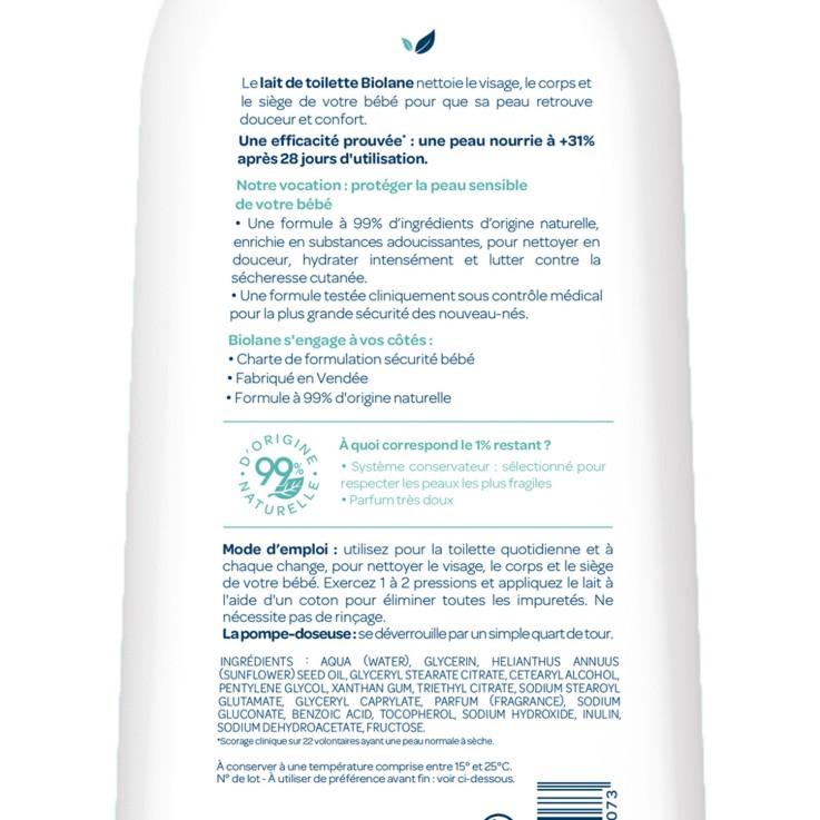 Lait de toilette douceur 750ml