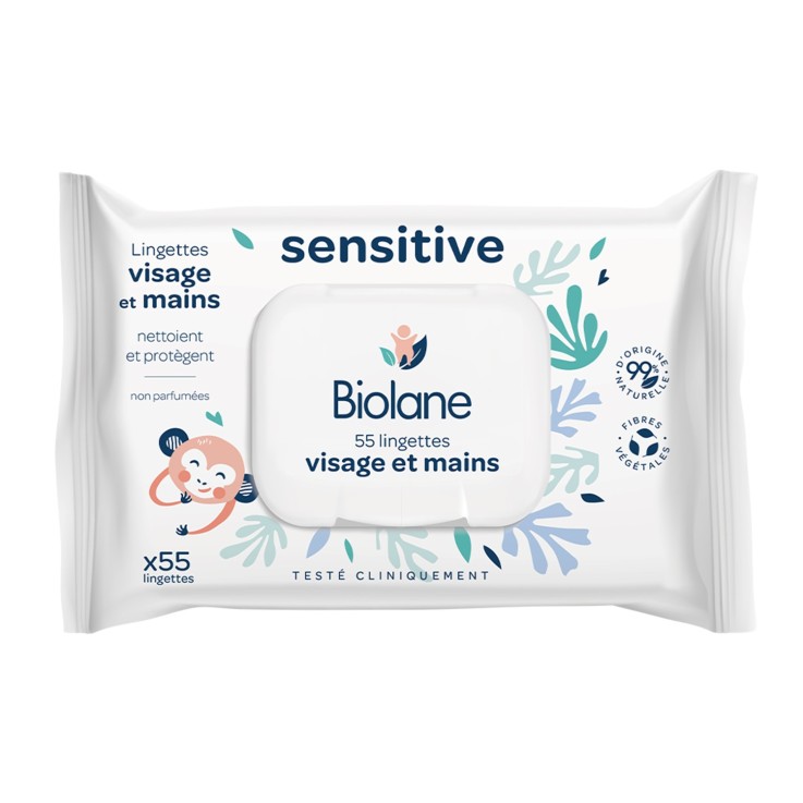 Lingettes visage et mains sensitive fibres végétales
