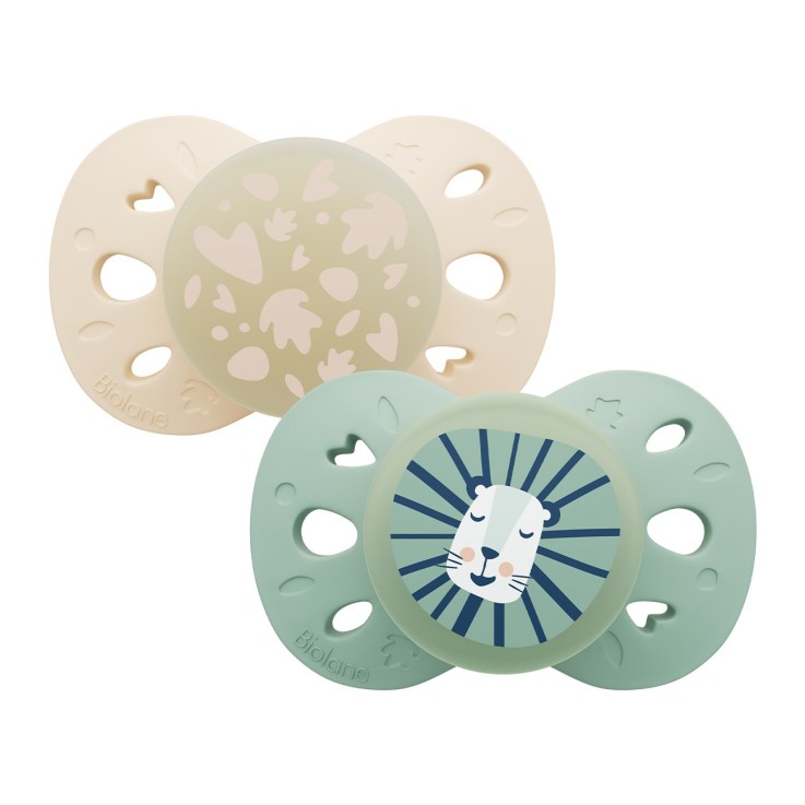 Sucettes anatomiques Nuit blanc et vert