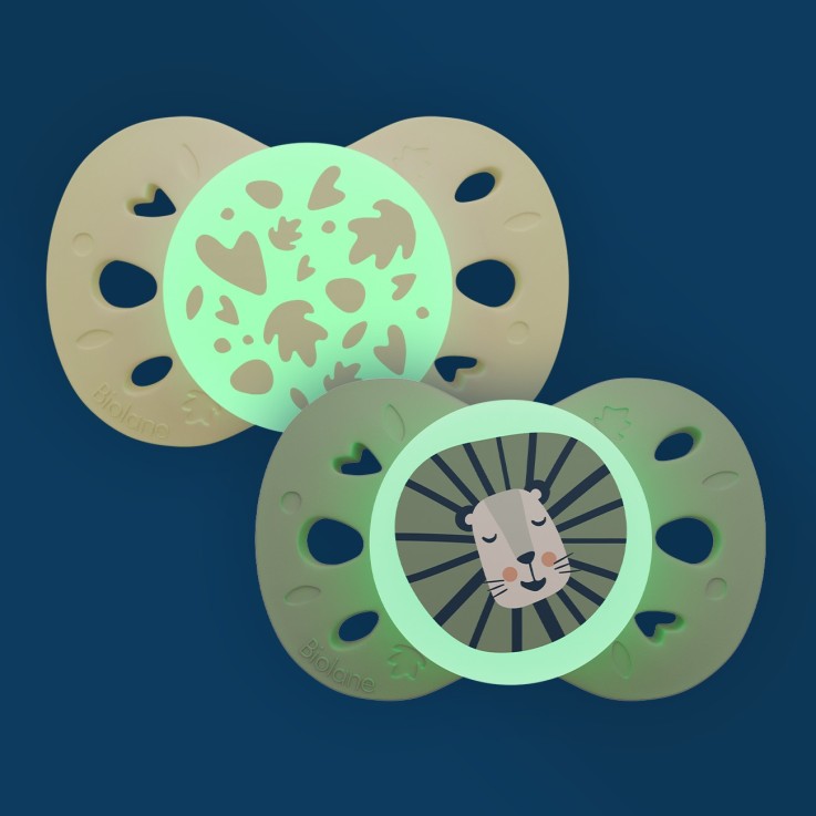 Sucettes anatomiques Nuit blanc et vert