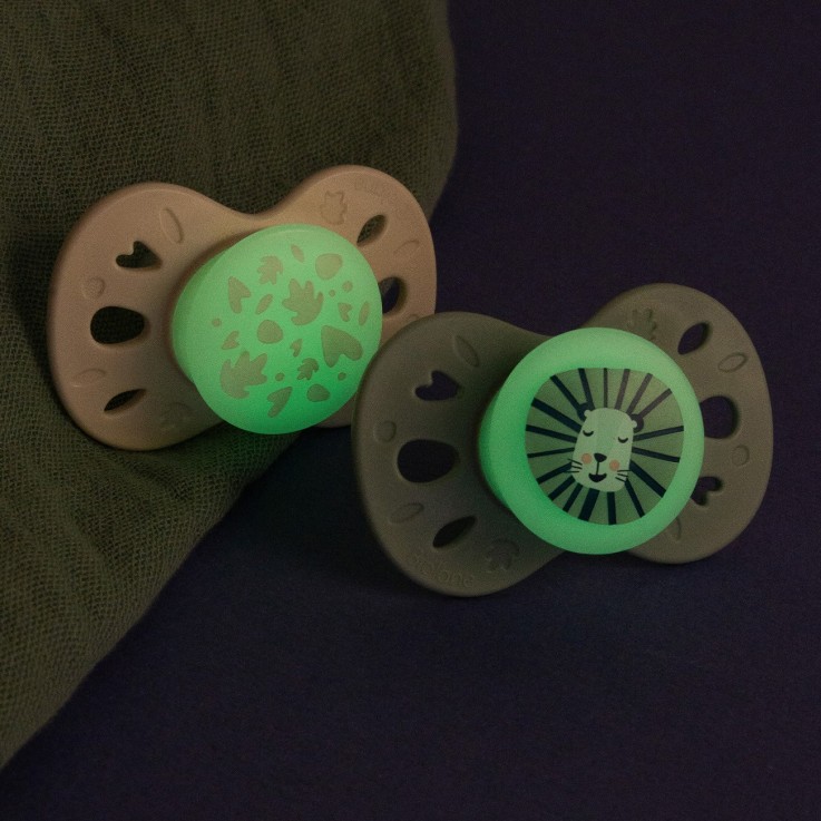 Sucettes anatomiques Nuit blanc et vert