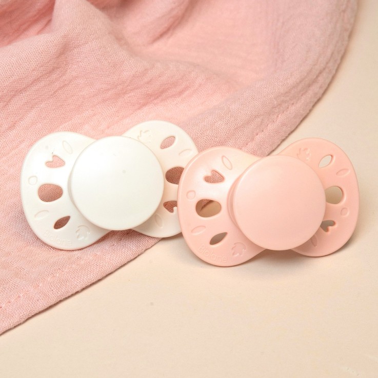 Sucette anatomique blanc et rose