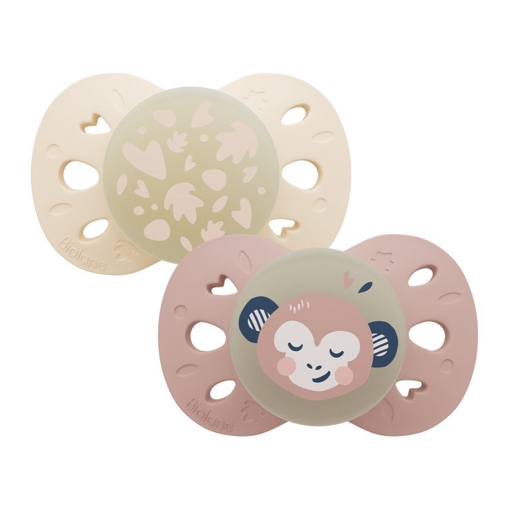 Sucettes anatomiques Nuit blanc et rose