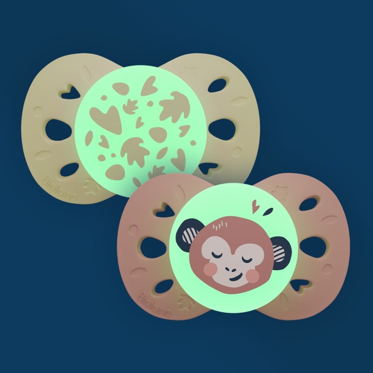 Sucettes anatomiques Nuit blanc et rose