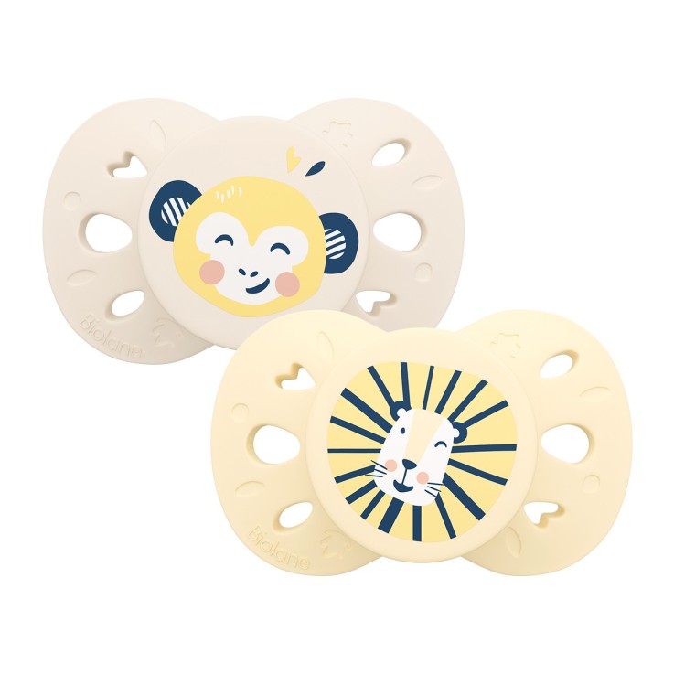 Sucette anatomique blanc et jaune