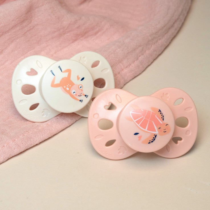 Sucette anatomique blanc et rose