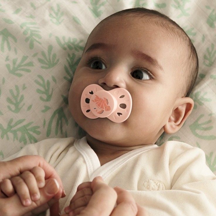 Sucette anatomique blanc et rose