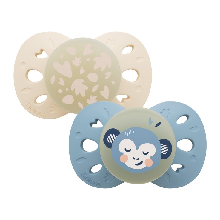 Sucettes anatomiques Nuit blanc et bleu