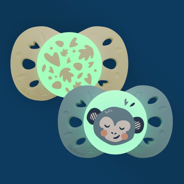 Sucettes anatomiques Nuit blanc et bleu