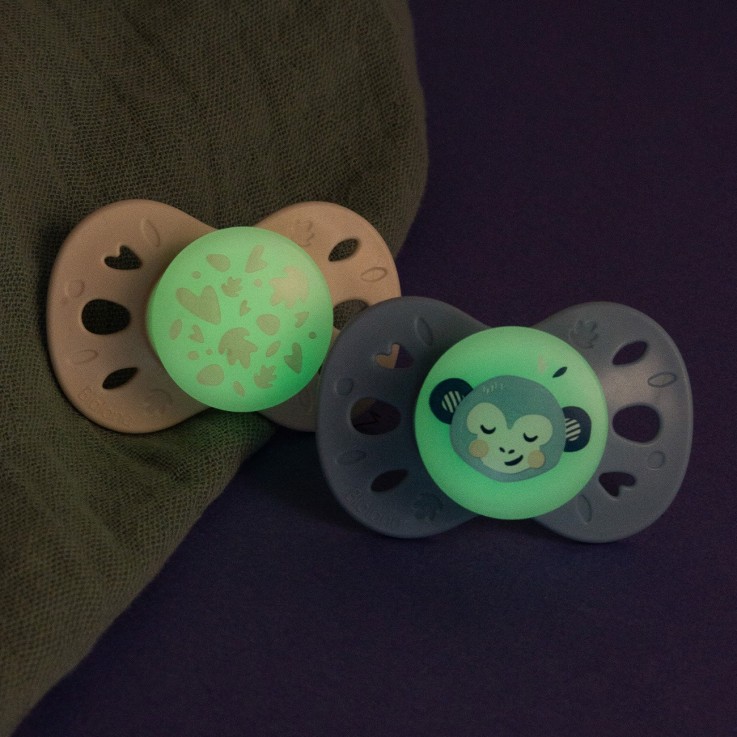 Sucettes anatomiques Nuit blanc et bleu