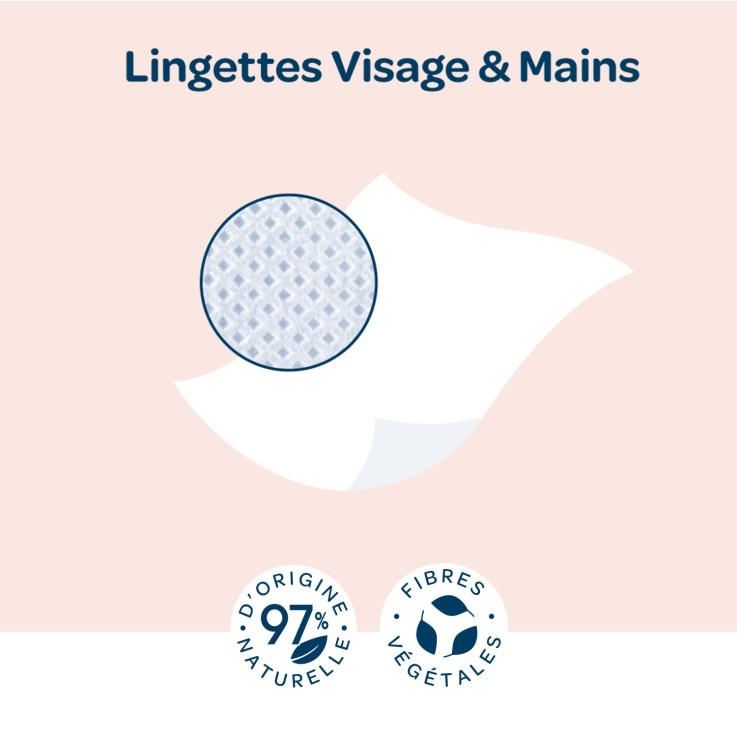 Lingettes visage et mains fibres végétales