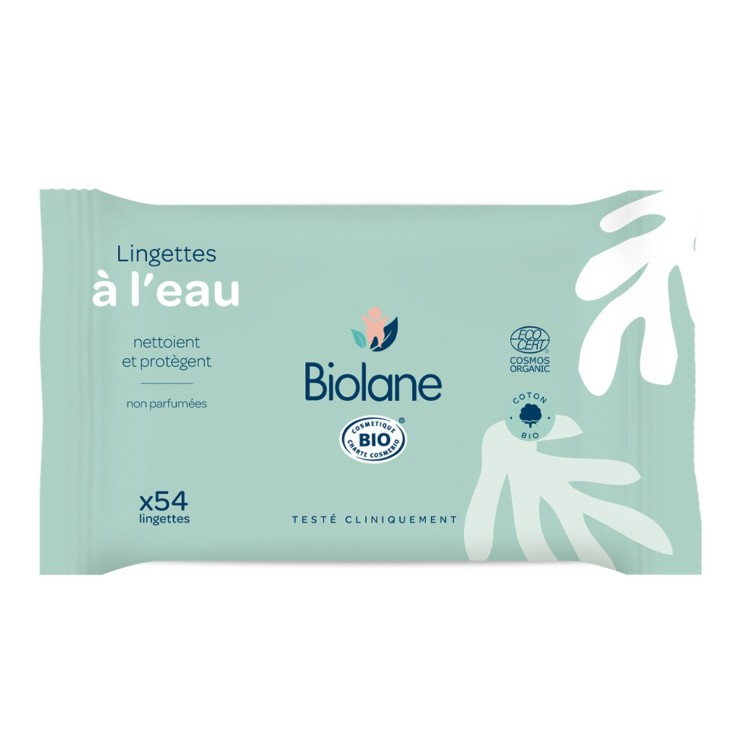 Lingettes à l'eau certifiées biologiques