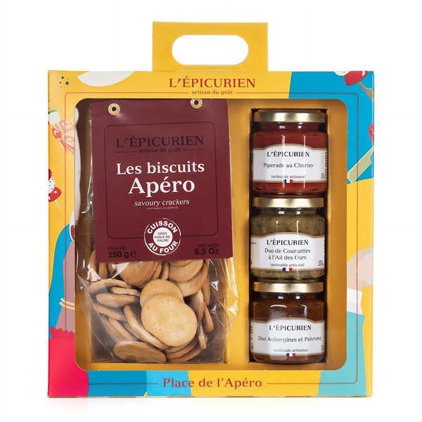 Coffret Apéro - Tartinables et biscuits salés - Le coffret - 4 produits