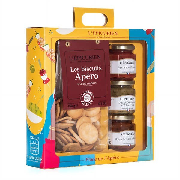Coffret Apéro - Tartinables et biscuits salés - Le coffret - 4 produits