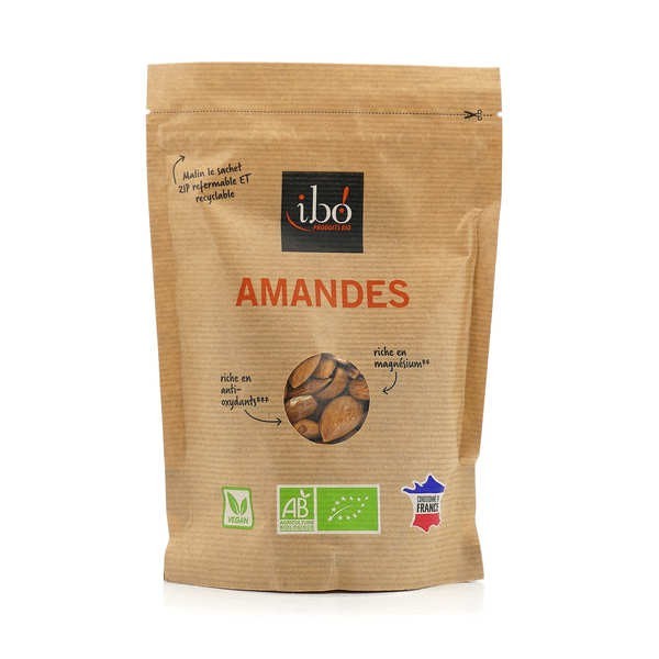 Amandes complètes décortiquées bio - Sachet de 250g