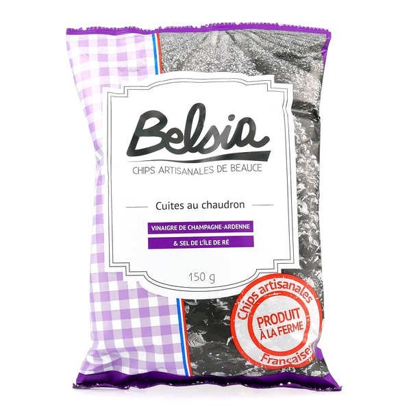 Chips artisanales de Beauce - Vinaigre de Champagne-Ardenne et sel de l'Île de Ré - Sachet de 150g