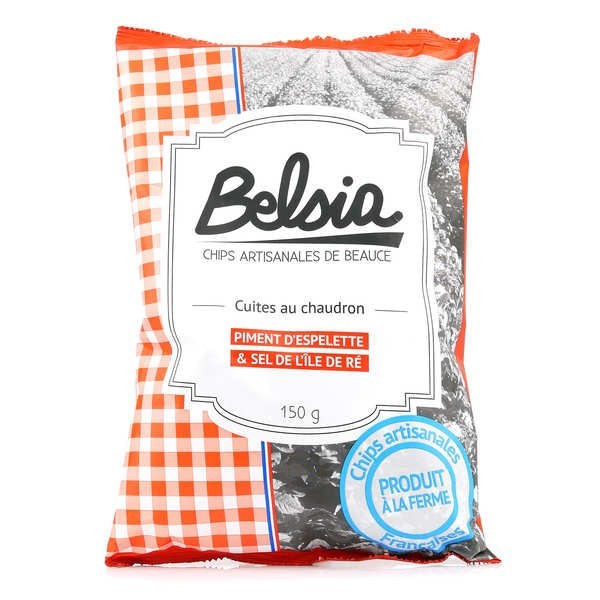 Chips artisanales de Beauce - Piment d'Espelette AOP et sel de l'Île de Ré - Sachet de 150g