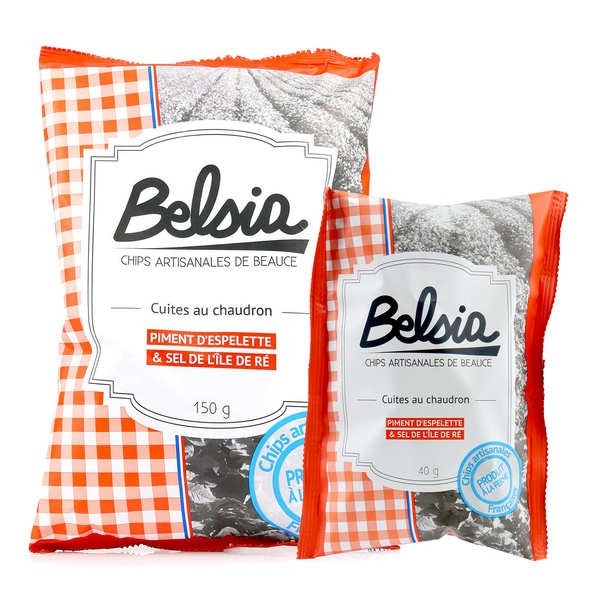 Chips artisanales de Beauce - Piment d'Espelette AOP et sel de l'Île de Ré - Sachet de 150g