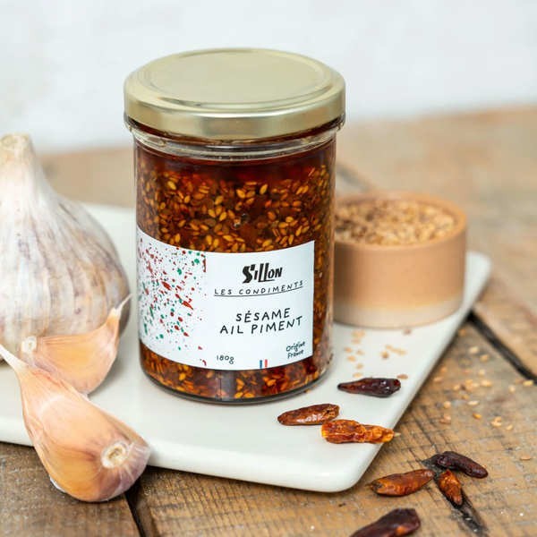 Chili Crunch - Huile ail sésame piment - Pot de 180g