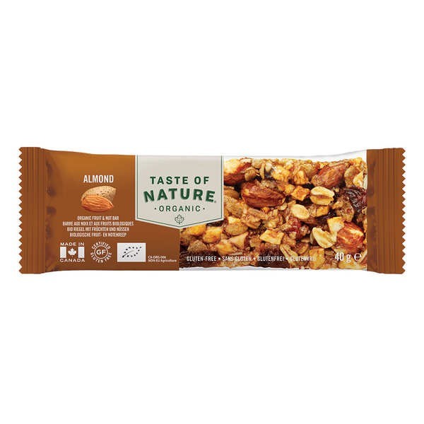 Barre bio aux amandes et graines - Vegan et sans gluten - Barre de 40g
