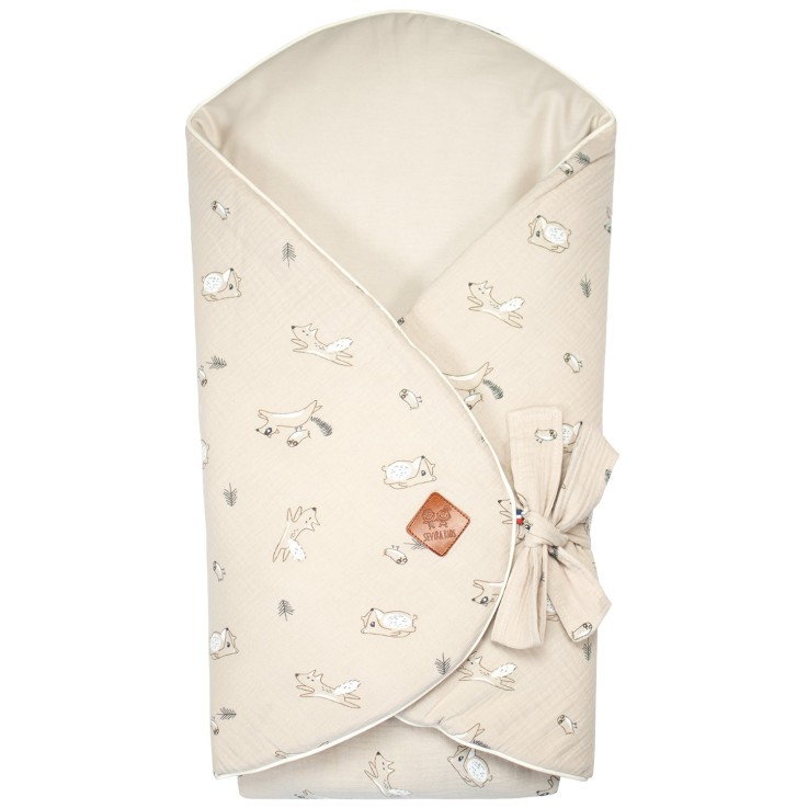Gigoteuse d'emmaillotage évolutive en gaze de coton, Eden