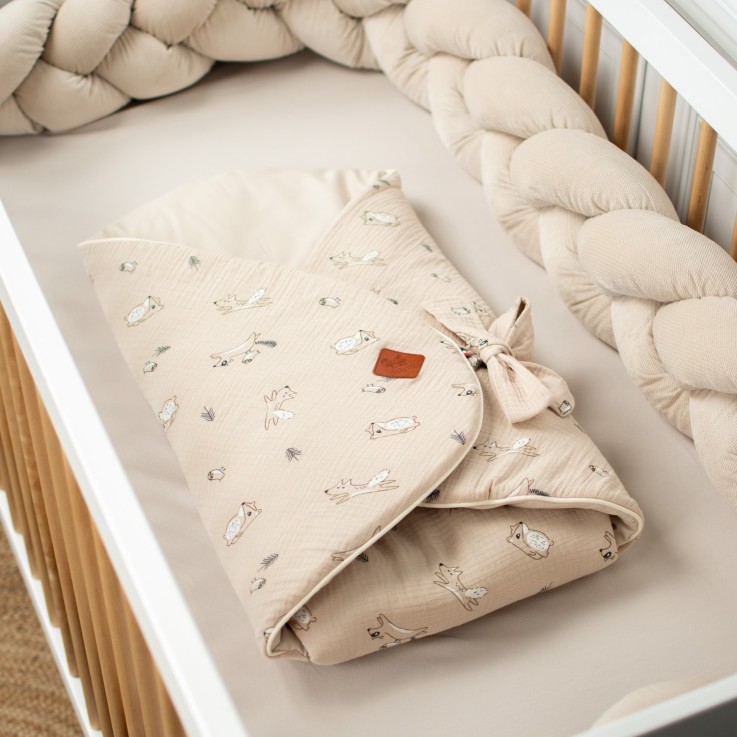 Gigoteuse d'emmaillotage évolutive en gaze de coton, Eden