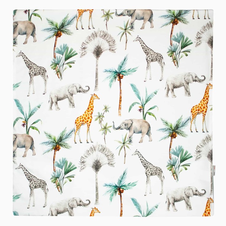 Taie d'oreiller en coton réversible, Safari