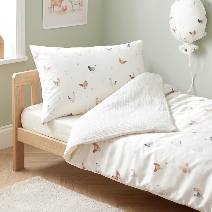 Taie d'oreiller en satin de coton réversible, GALLINA