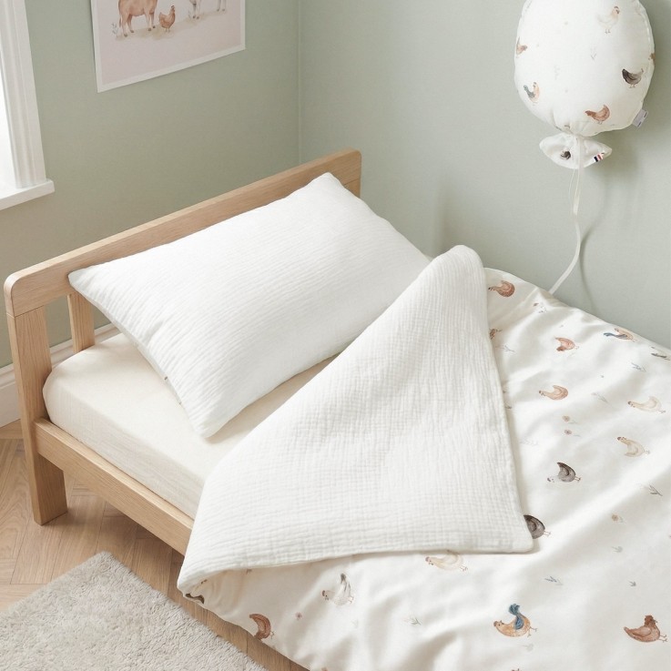 Taie d'oreiller en satin de coton réversible, GALLINA