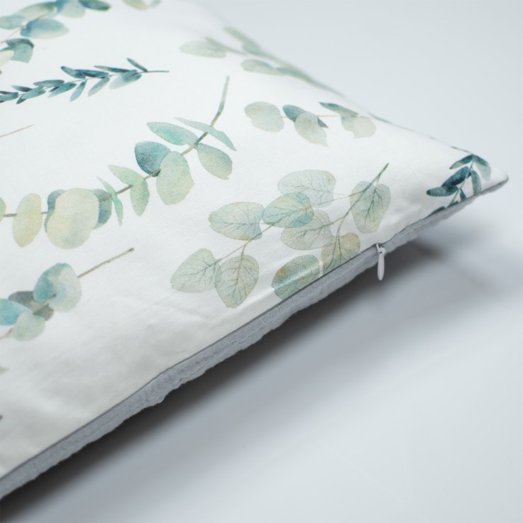 Taie d'oreiller en coton réversible, Eucalyptus