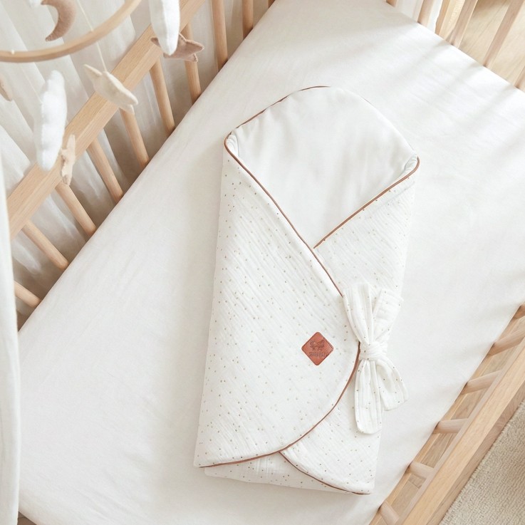 Gigoteuse d'emmaillotage évolutive en gaze de coton, Jeanne