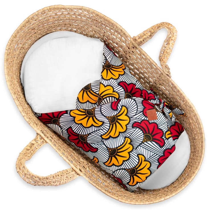 Gigoteuse d'emmaillotage en coton, Wax Fleurs de mariage