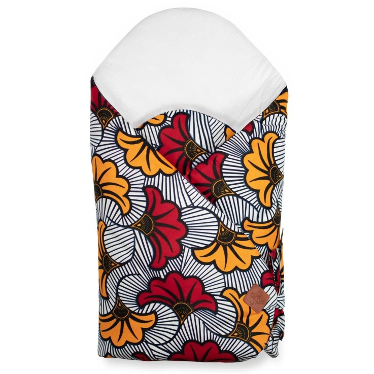 Gigoteuse d'emmaillotage en coton, Wax Fleurs de mariage