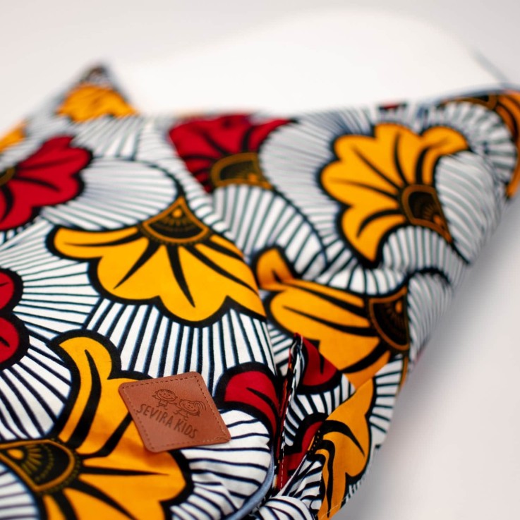 Gigoteuse d'emmaillotage en coton, Wax Fleurs de mariage