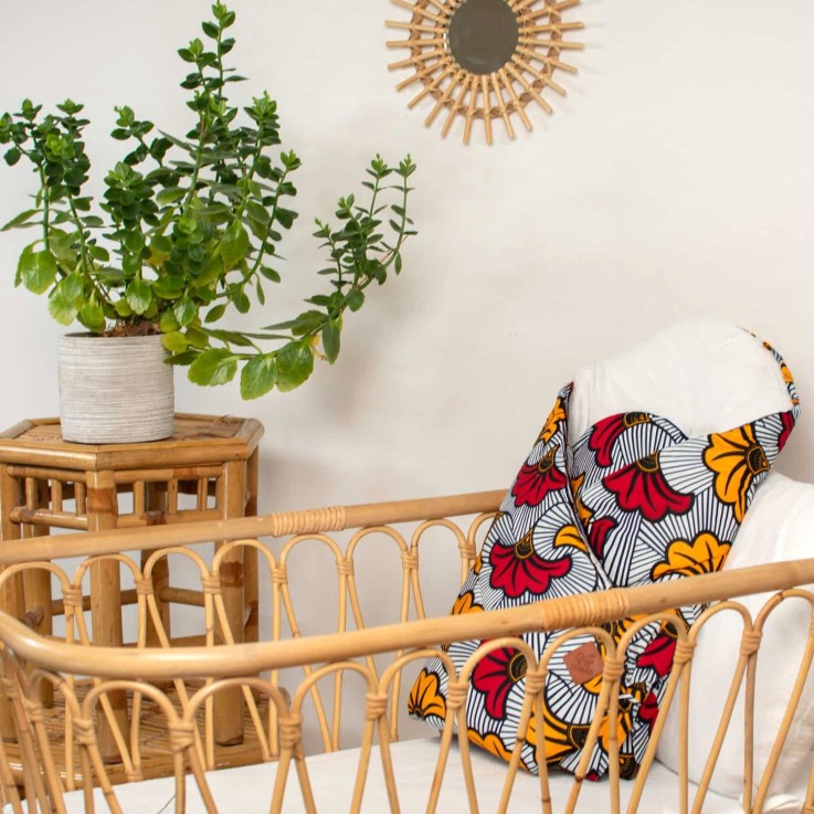 Gigoteuse d'emmaillotage en coton, Wax Fleurs de mariage