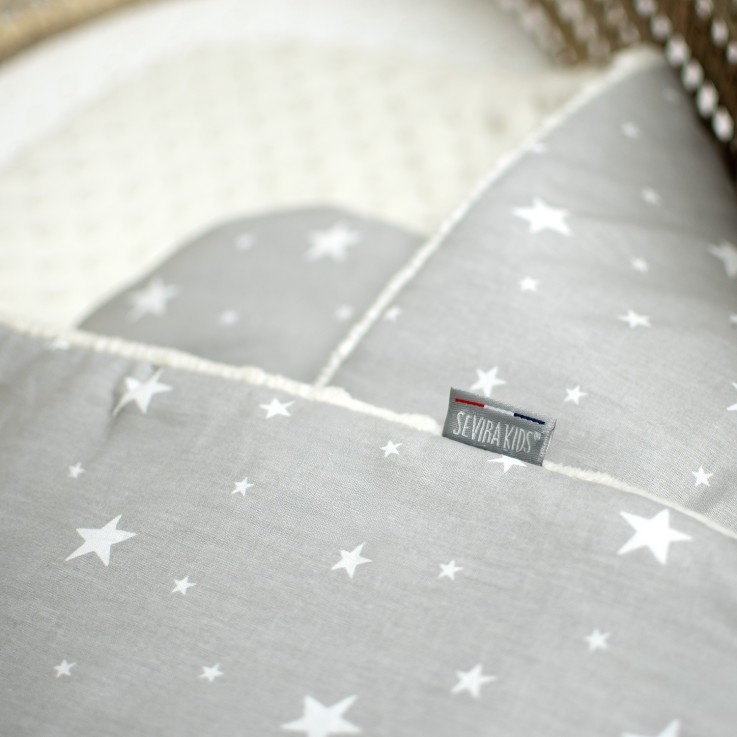 Gigoteuse d'emmaillotage minky en coton, STELLA Gris