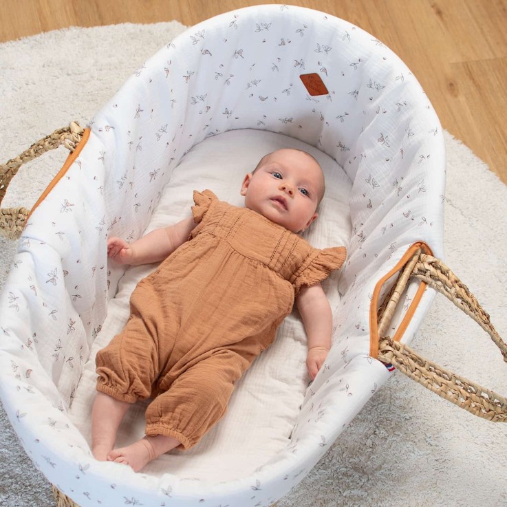 Couffin bébé avec Matelas, Habillage et Drap Housse, Melody