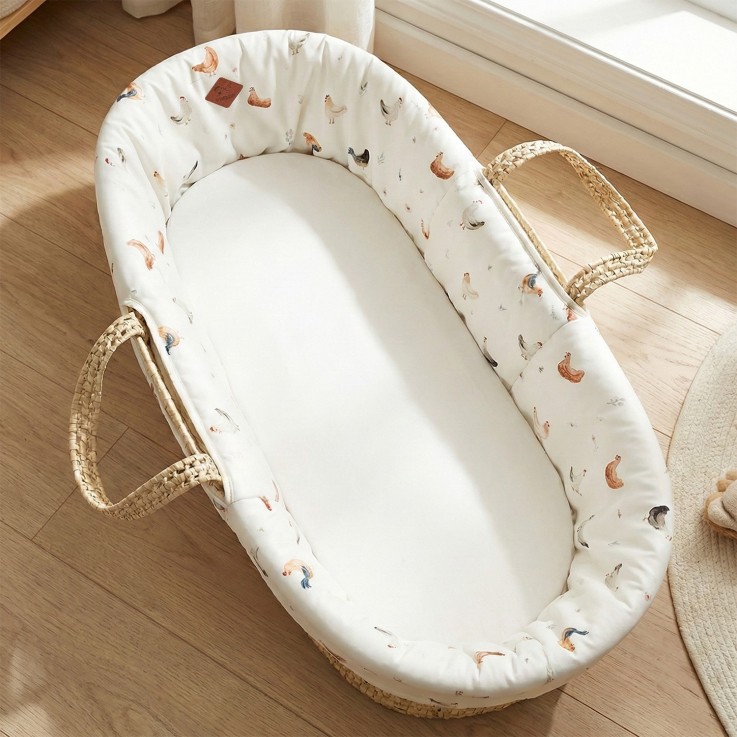 Habillage de couffin en satin de coton, GALLINA