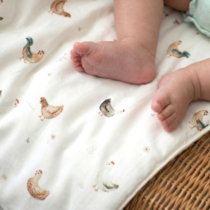 Habillage de couffin en satin de coton, GALLINA