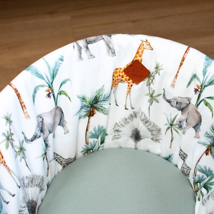 Couffin bébé avec Matelas, Habillage et Drap Housse, Safari