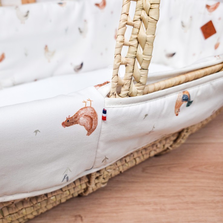 Couffin bébé avec Matelas, Habillage et Drap Housse, GALLINA