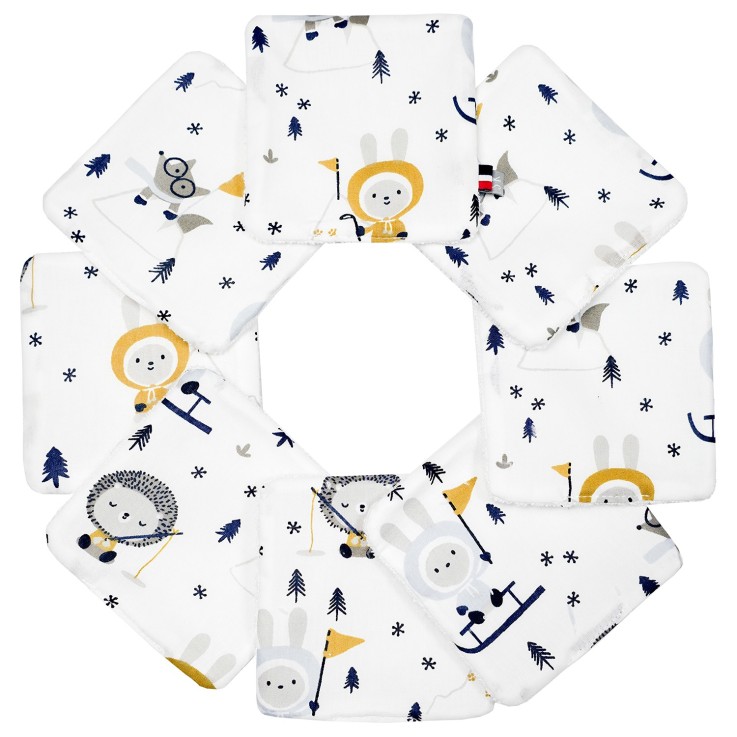 Lingettes bébé lavables 8 pièces, Eskimo